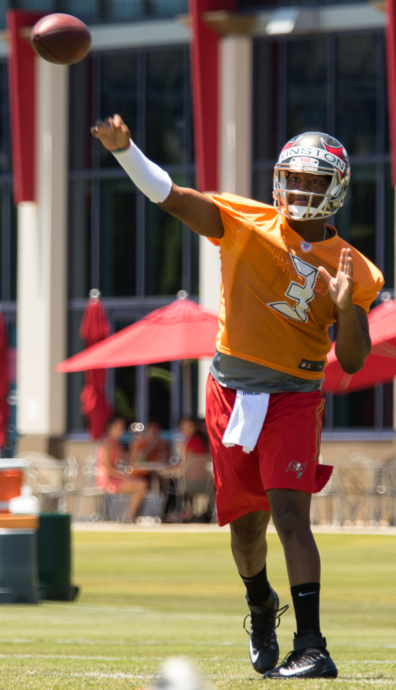 Winston showed off his intangibles during his first Bucs' practice/ANDREW J. KRAMER