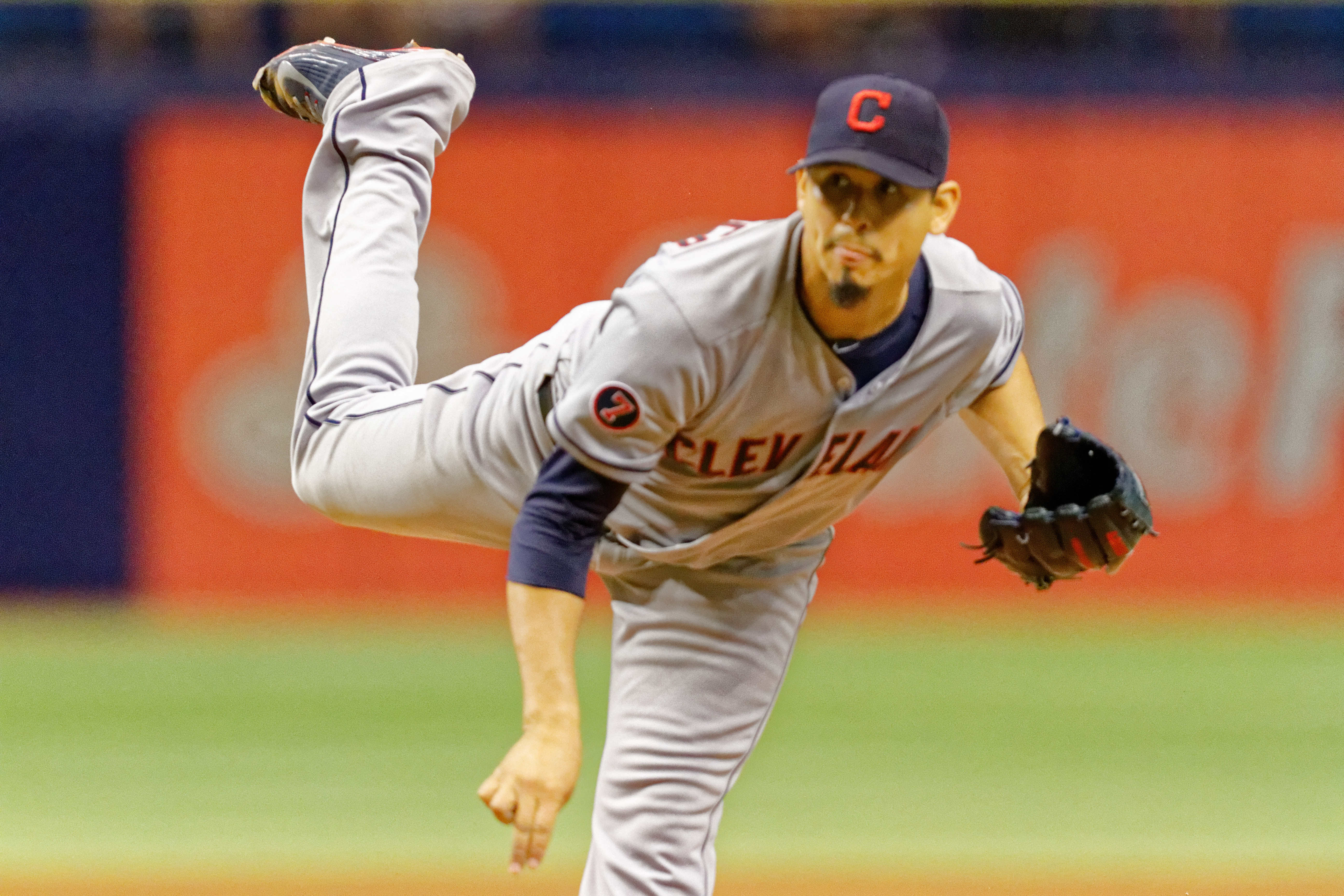 The Indians' Carlos Carrasco came within a strike of a no-hitter./JEFFREY S. KING
