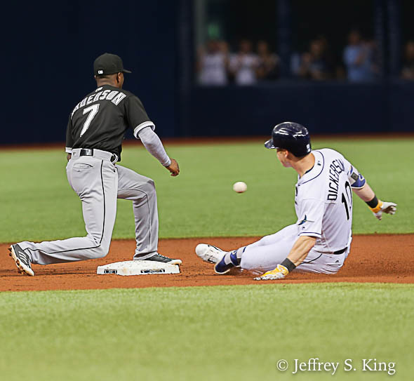 Dickerson slides in safely with a double./JEFFREY S. KING