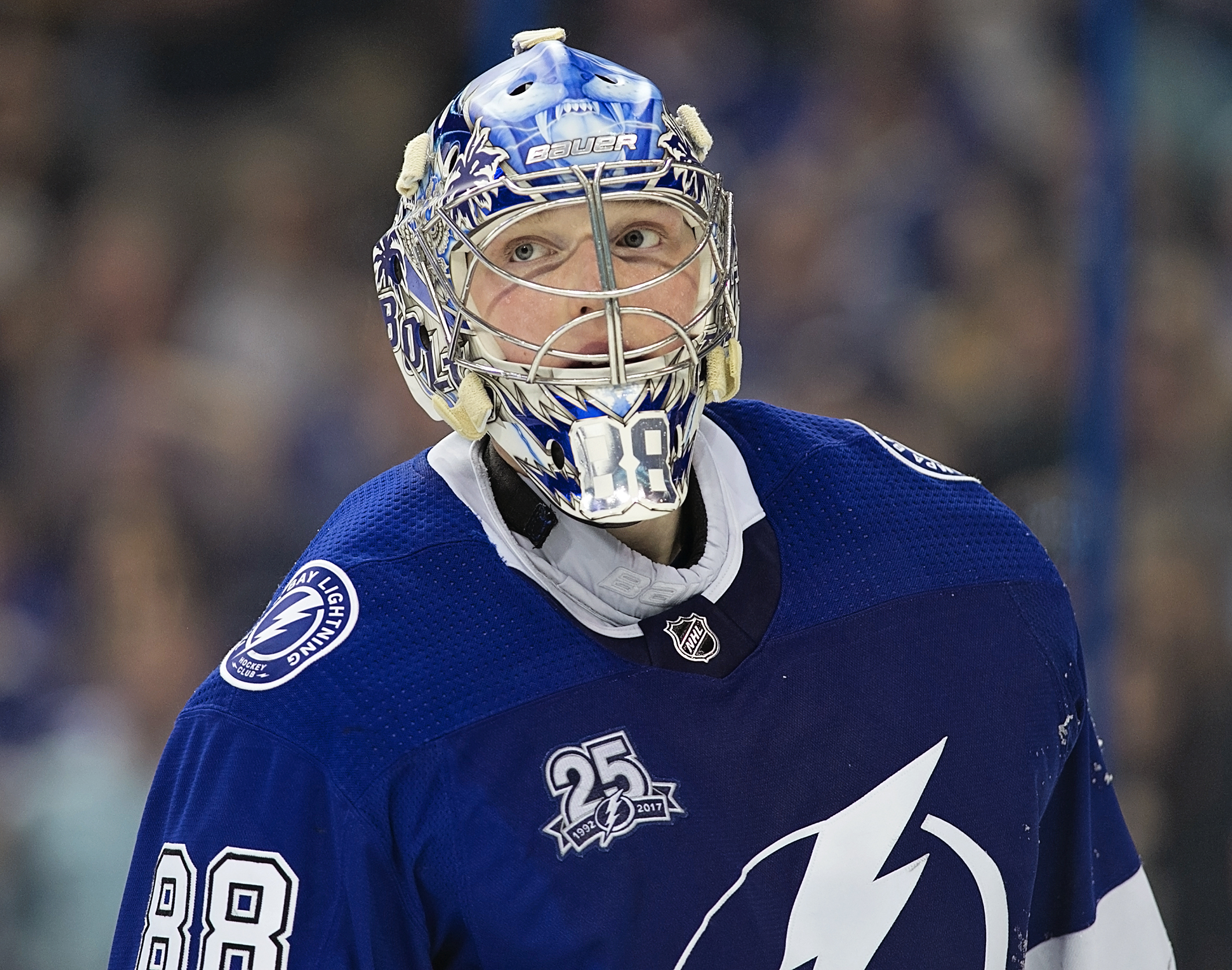 Vasilevskiy missed a chance to tie the franchise record for wins./CARMEN MANDATO
