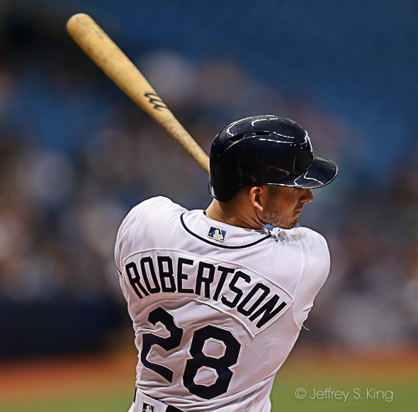 Robertson is hitting .340 on the year for the Rays./CARMEN MANDATO