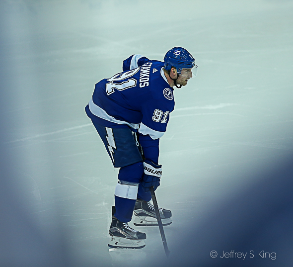 Stamkos retured to the ice after his injury./JEFFREY S KING
