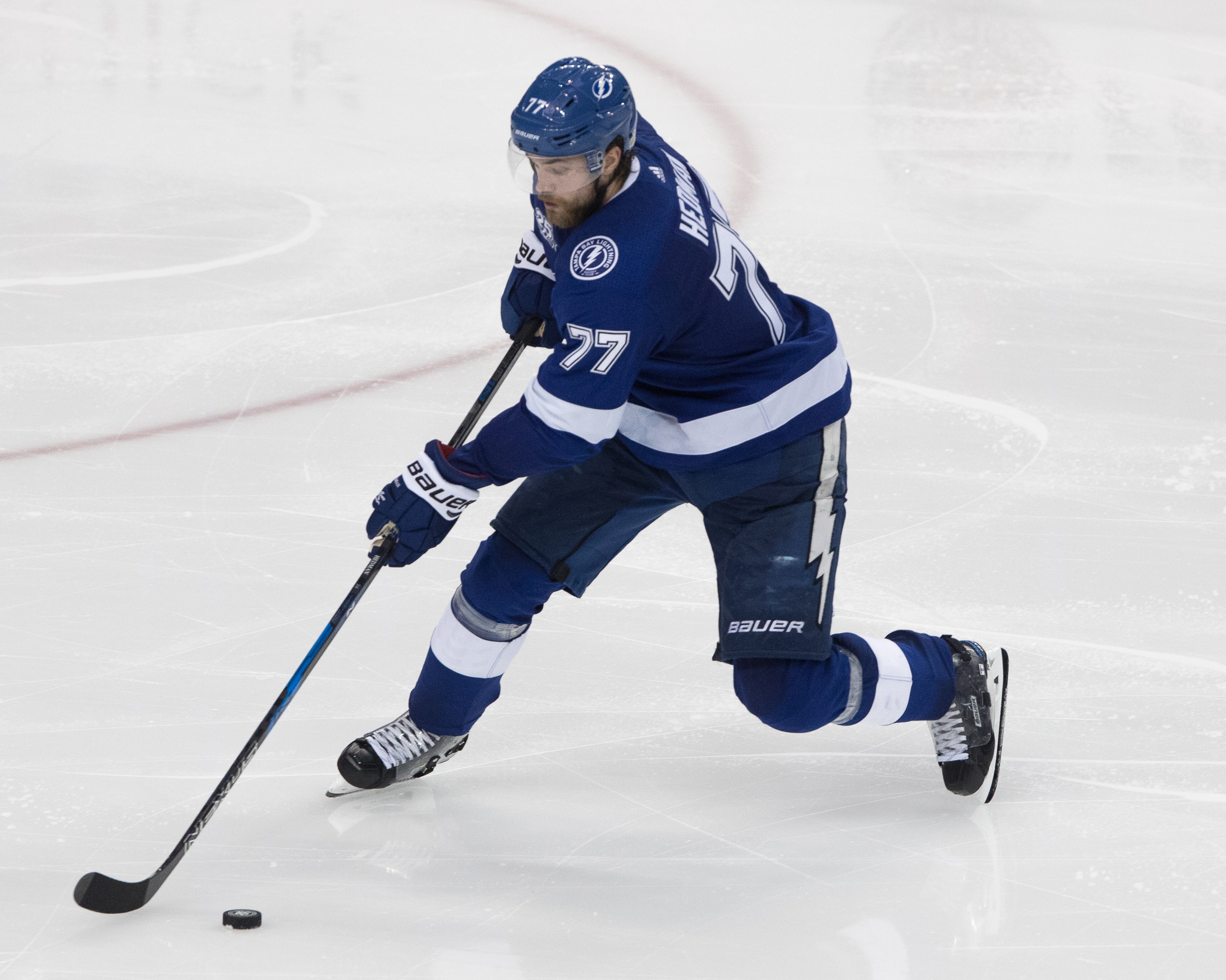 Victor Hedman joins in the offensive attack./STEVEN MUNCIE