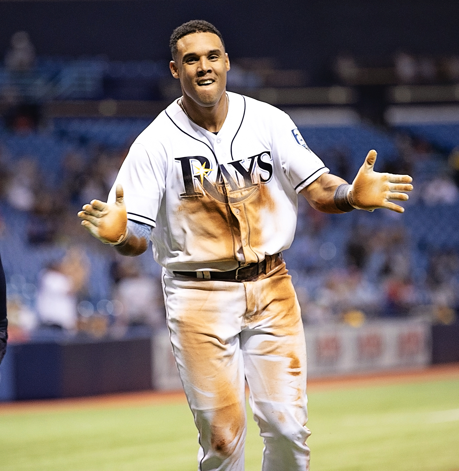 Gomez hit a home run for the Rays./CARMEN MANDATO