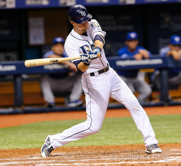 Duffy had three hits for the Rays./JEFFREY S. KING 