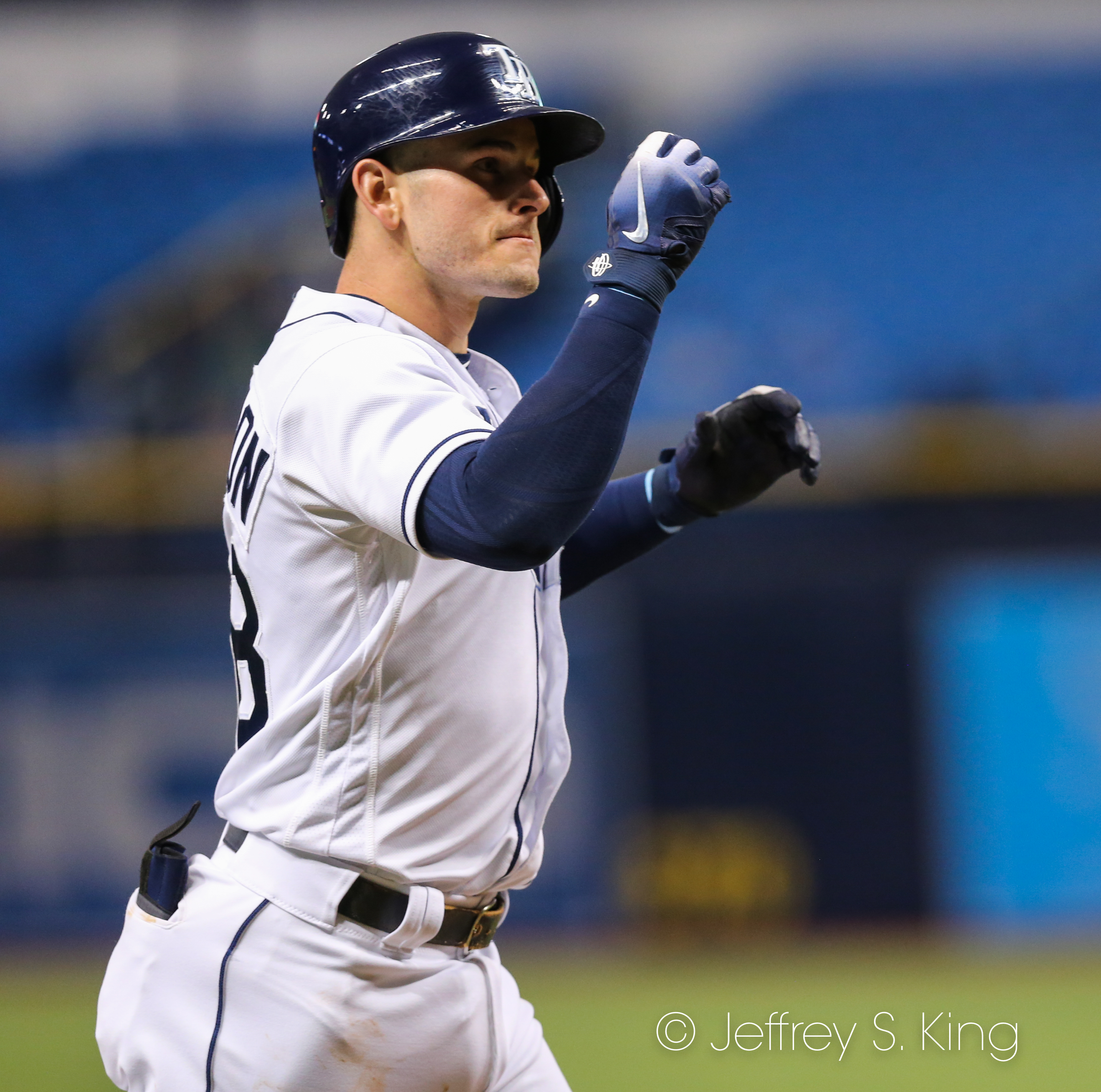 Robertson hit a home run for the Rays./JEFFREY S. KING