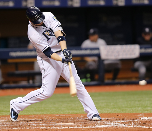 Cron had two of the Rays' three hits./JEFFREY S. KING
